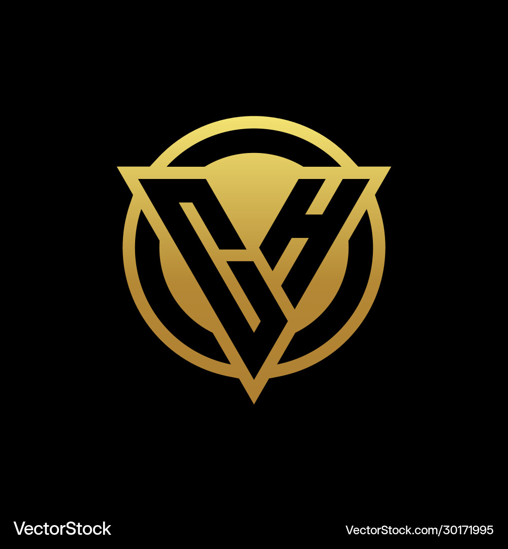 Ch logo monogram with triangle shape and circle Ch logo monogram with triangle shape and circle Vector Image