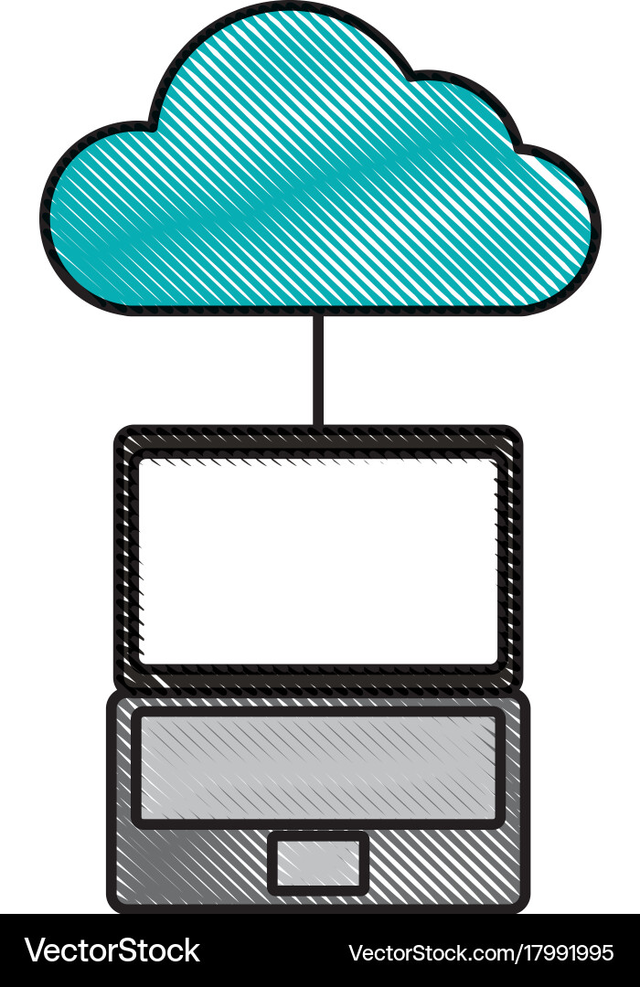 Cloud Computing Laptop Programmiercode Speicher vektorbild