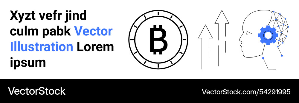 Cryptocurrency and ai integration with bitcoin Cryptocurrency and ai integration with bitcoin vector image