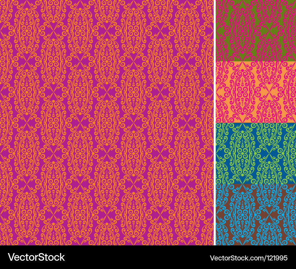 Damask wallpaper patterns Vector Image