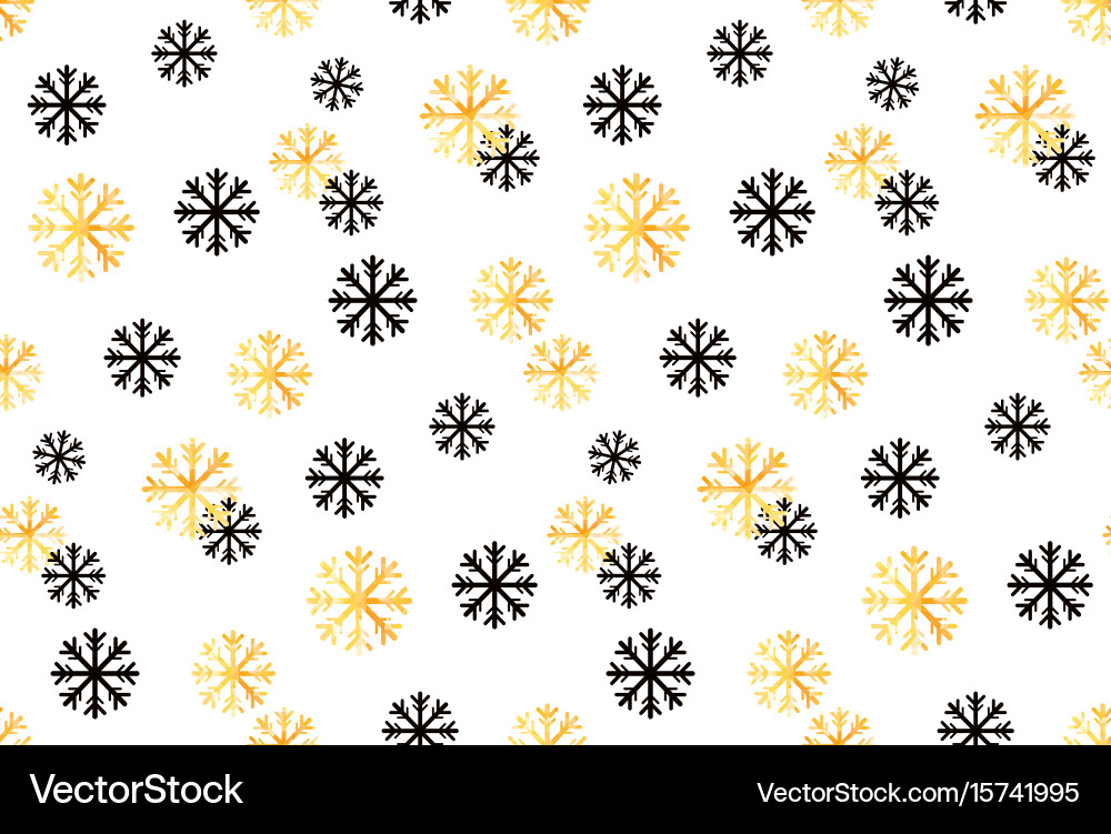 Golden Snowflake Pattern Vector Image