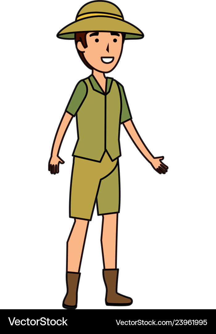 Man worker of zoo character vector image