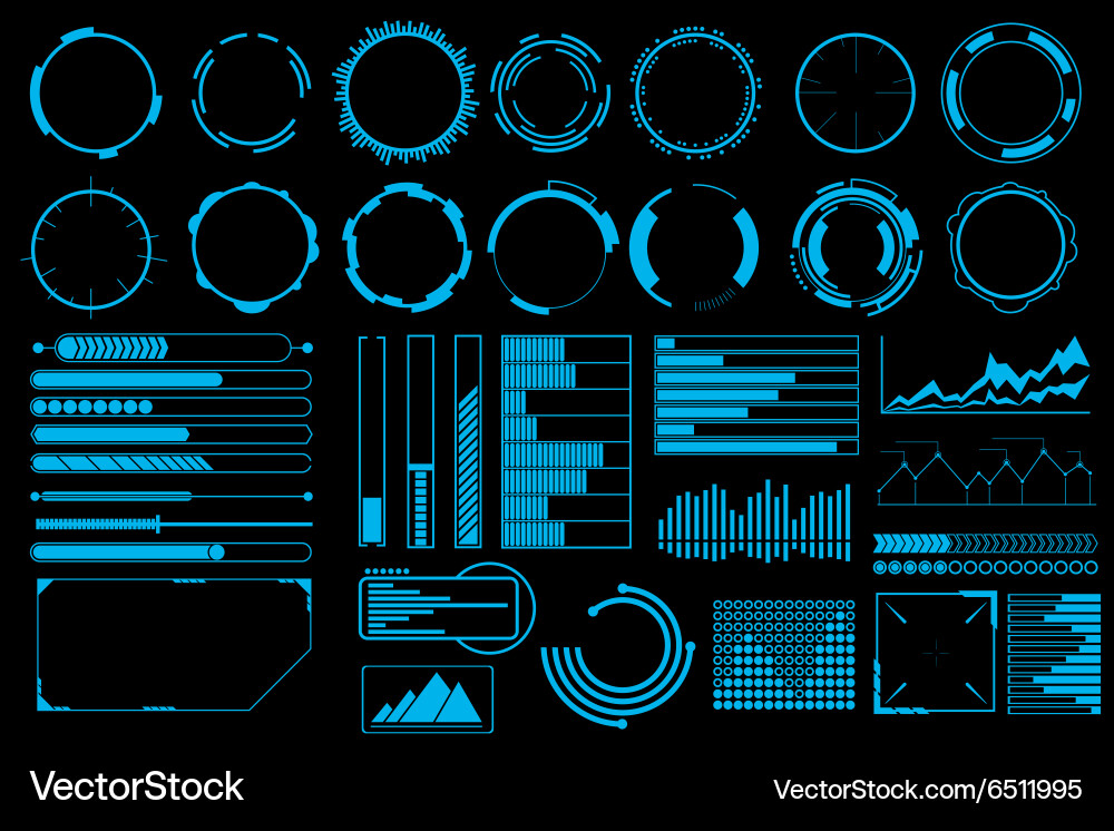 Modern UI Elements - Digital Display vector image