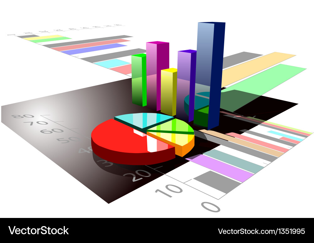 Multicolored graph vector image