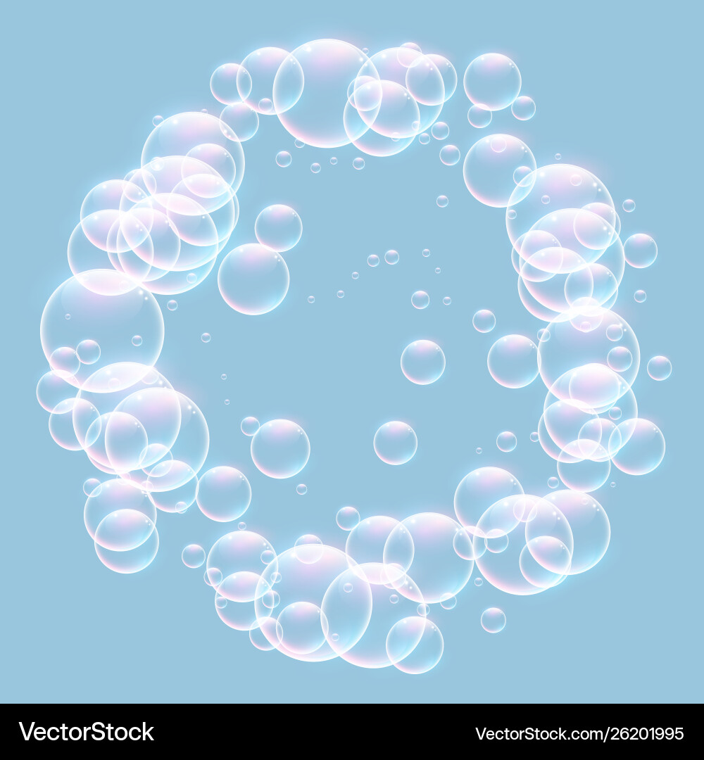 Realistic bubbles frame with text space vector image