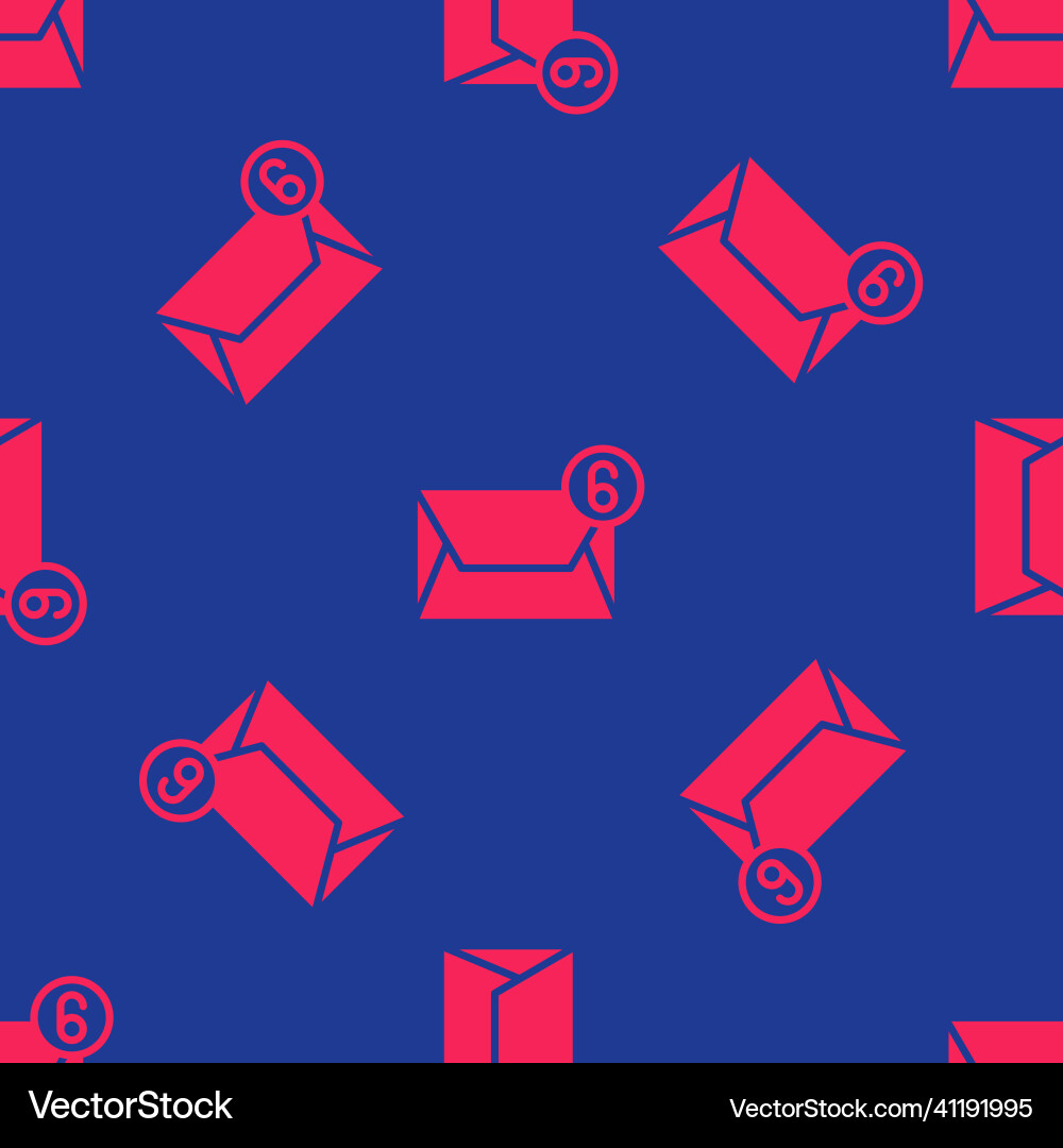 Red mail and e-mail icon isolated seamless pattern Vector Image
