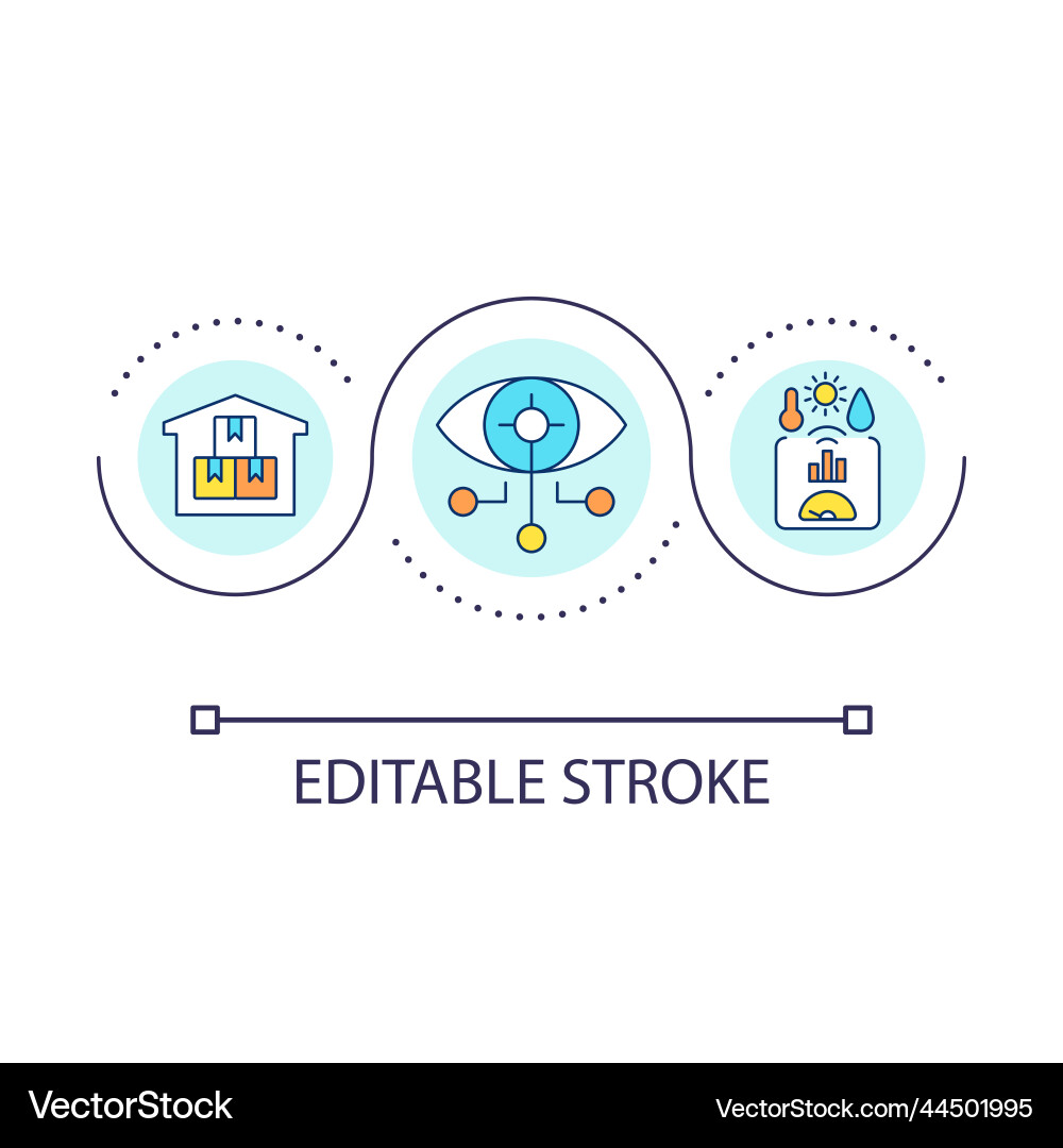 Remote monitoring control loop concept icon Remote monitoring control loop concept icon vector image