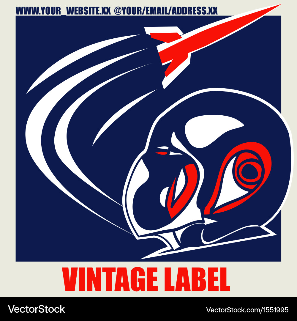Retro space label Vector Image