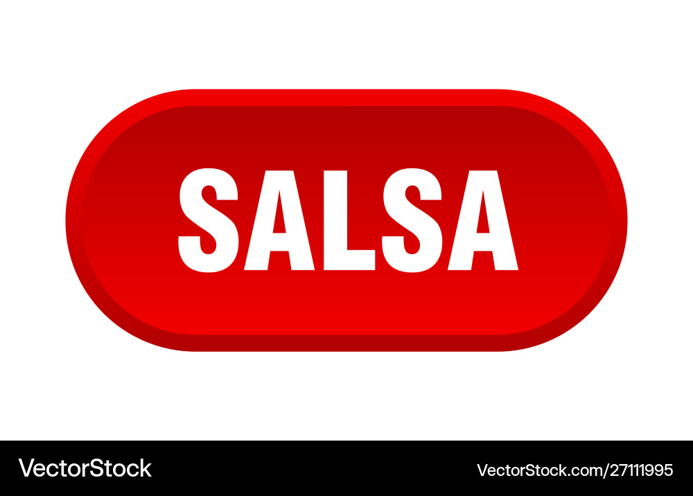 Salsa button rounded red sign vector image