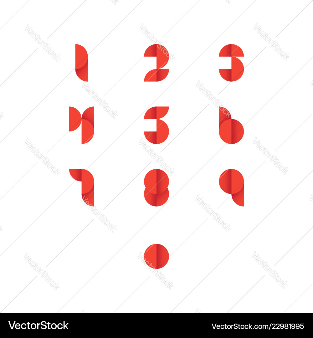 Set of abstract number icons vector image