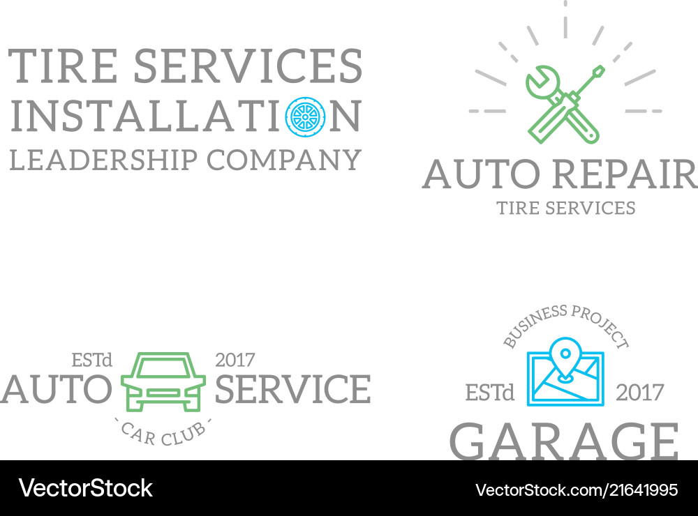Set of retro vintage route map automobile wrench Vector Image