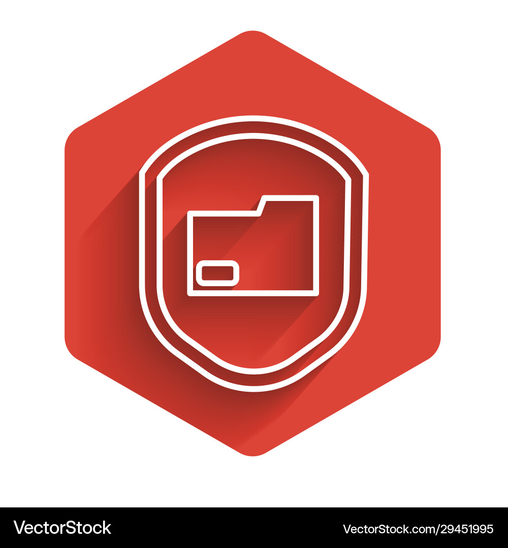 Weiße Linie Dokument-Ordner-Schutz-Konzept Symbol Weiße Linie Dokument-Ordner-Schutz-Konzept Symbol vektorbild