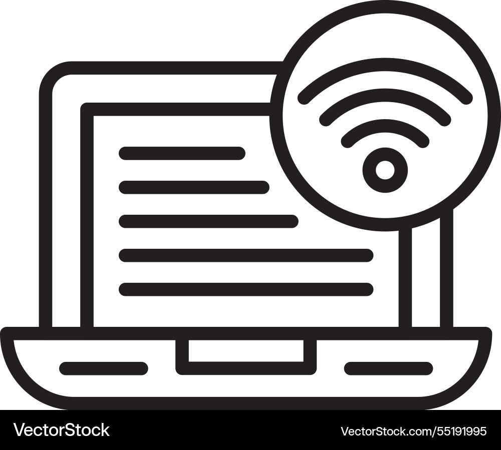 Wireless connection line icon design vector image