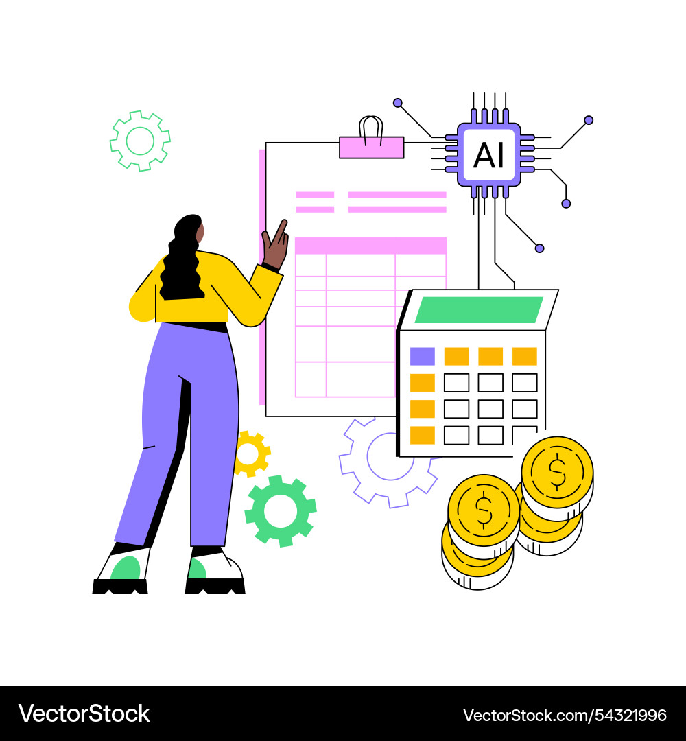 Ai-supported invoice processing abstract concept Ai-supported invoice processing abstract concept vector image