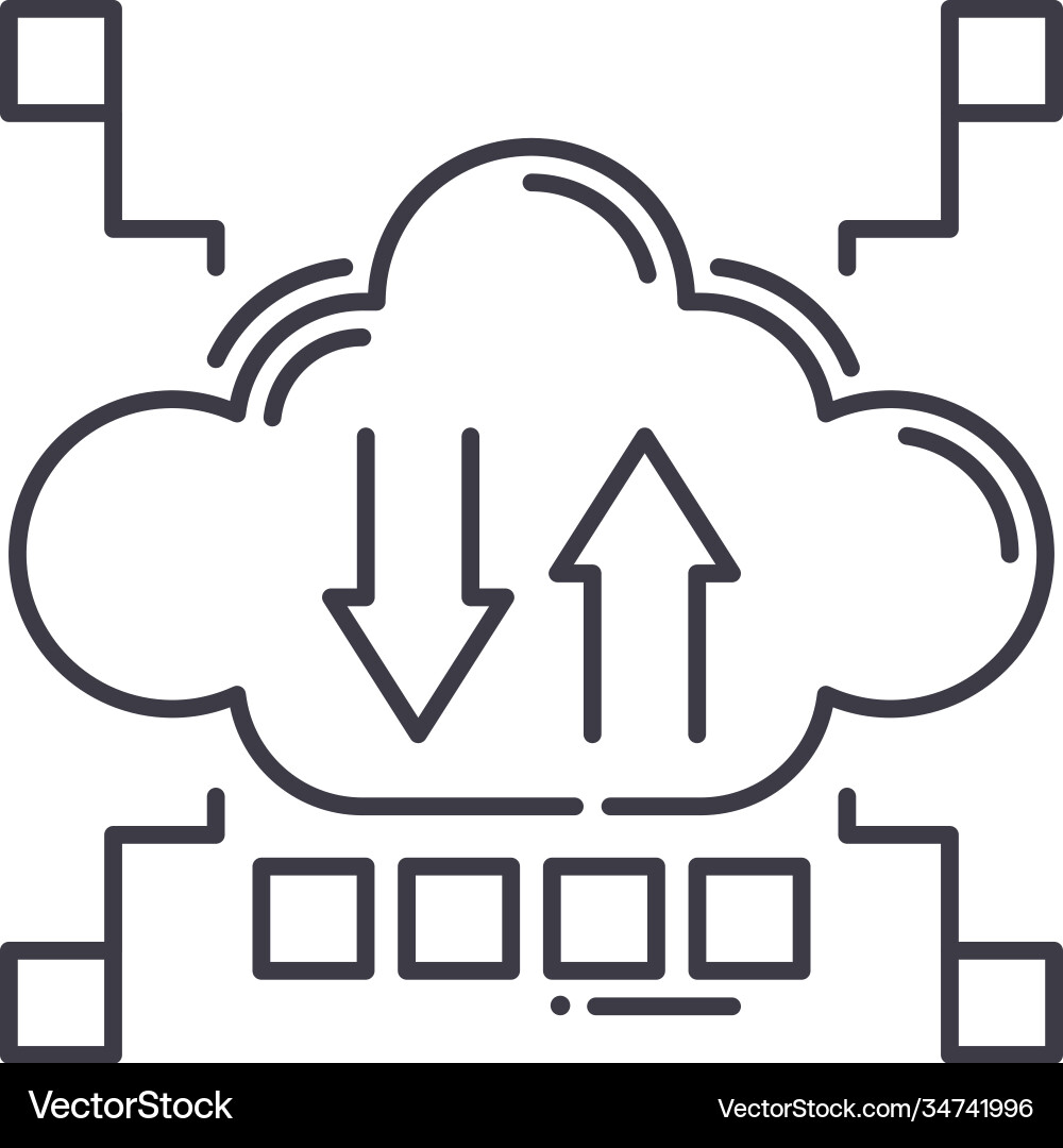 Backup copy icon linear isolated Backup copy icon linear isolated vector image
