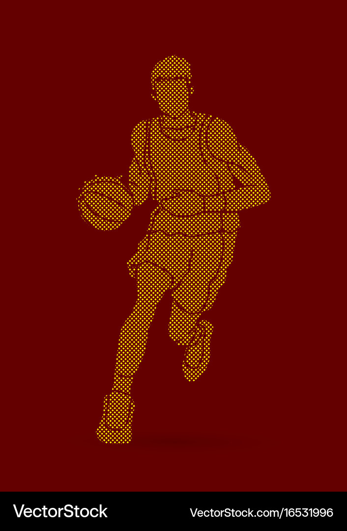 Basketball player running front view Vector Image