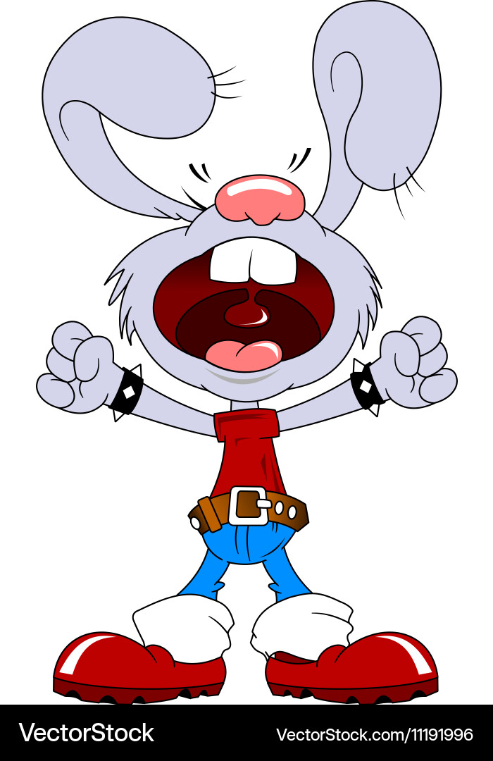 Cartoon rabbit singing Vector Image