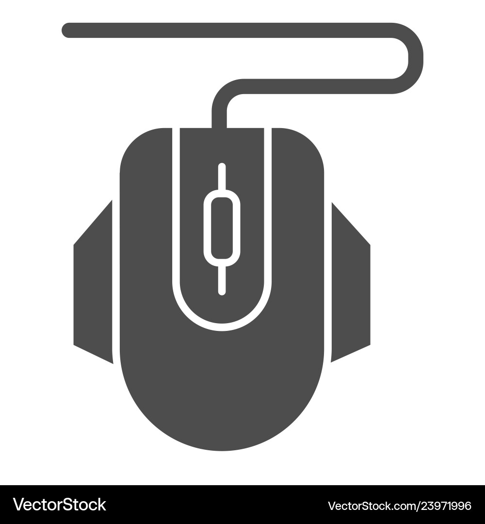 Computer mouse solid icon click vector image