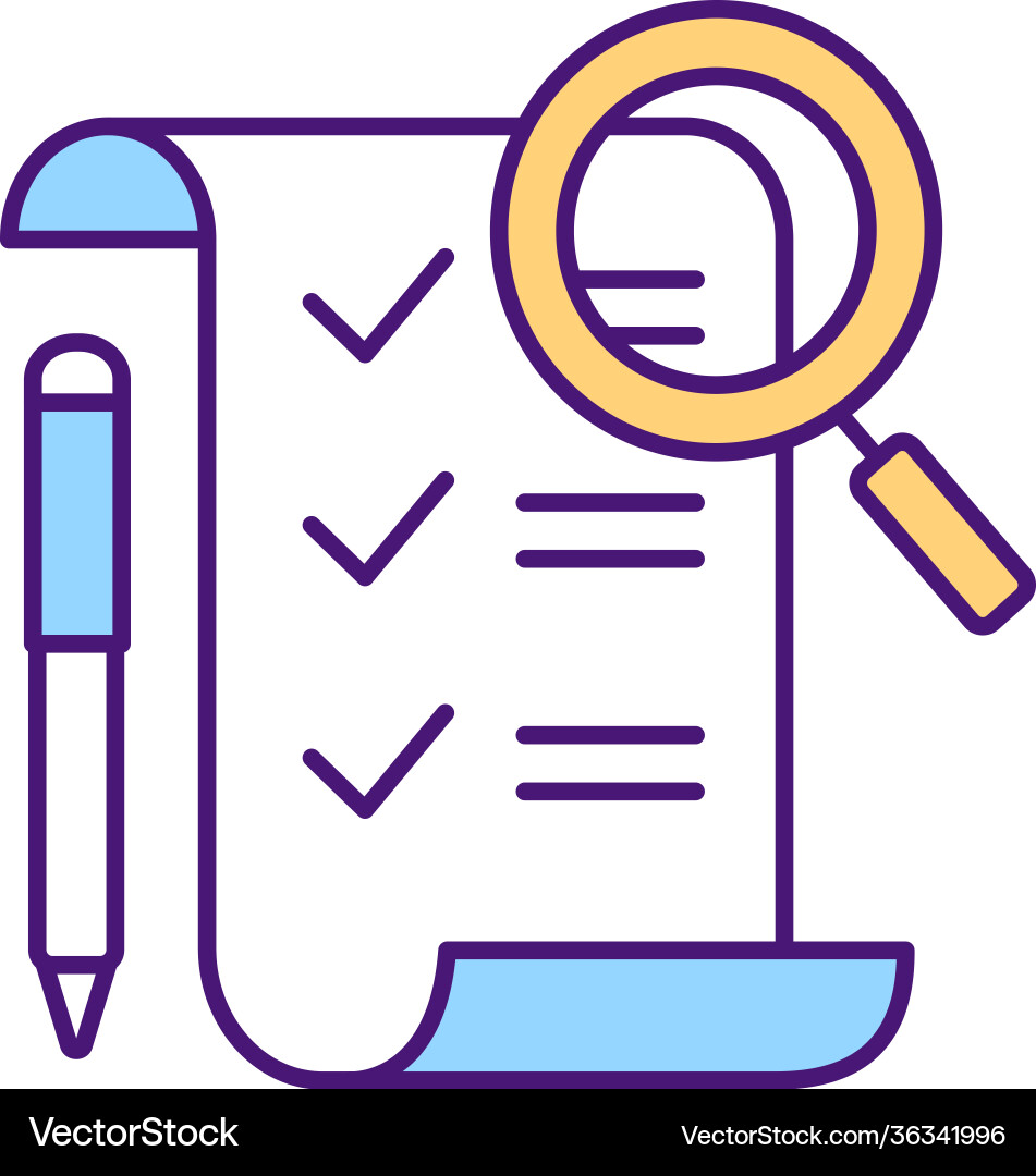 Contract Review Icon - Investigation Vector Image