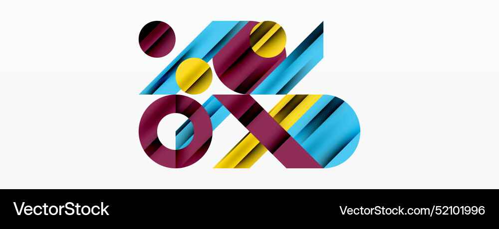 Geometric diagonal line and circle shape wide Vector Image