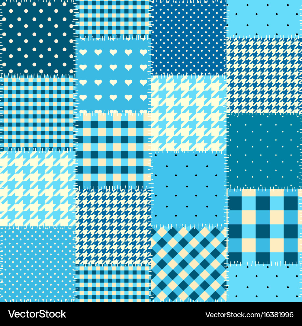 Geometric patchwork pattern of a squares vector image