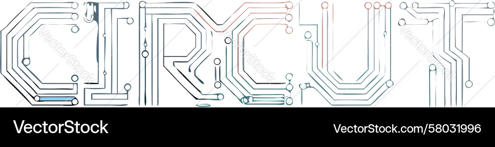 Glitch Circuit Text Effect vector image