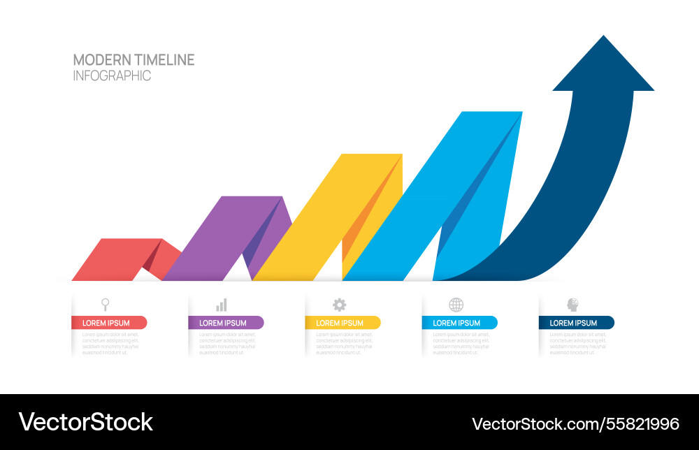 Infographics arrow symbol timeline business Infographics arrow symbol timeline business vector image