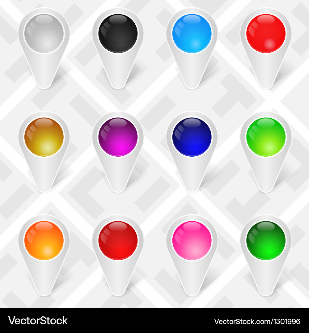 Map markers gps pointers set 1 vector image