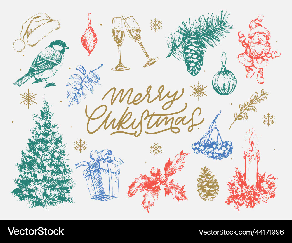 Merry christmas happy new year 2023 typography Merry christmas happy new year 2023 typography vector image