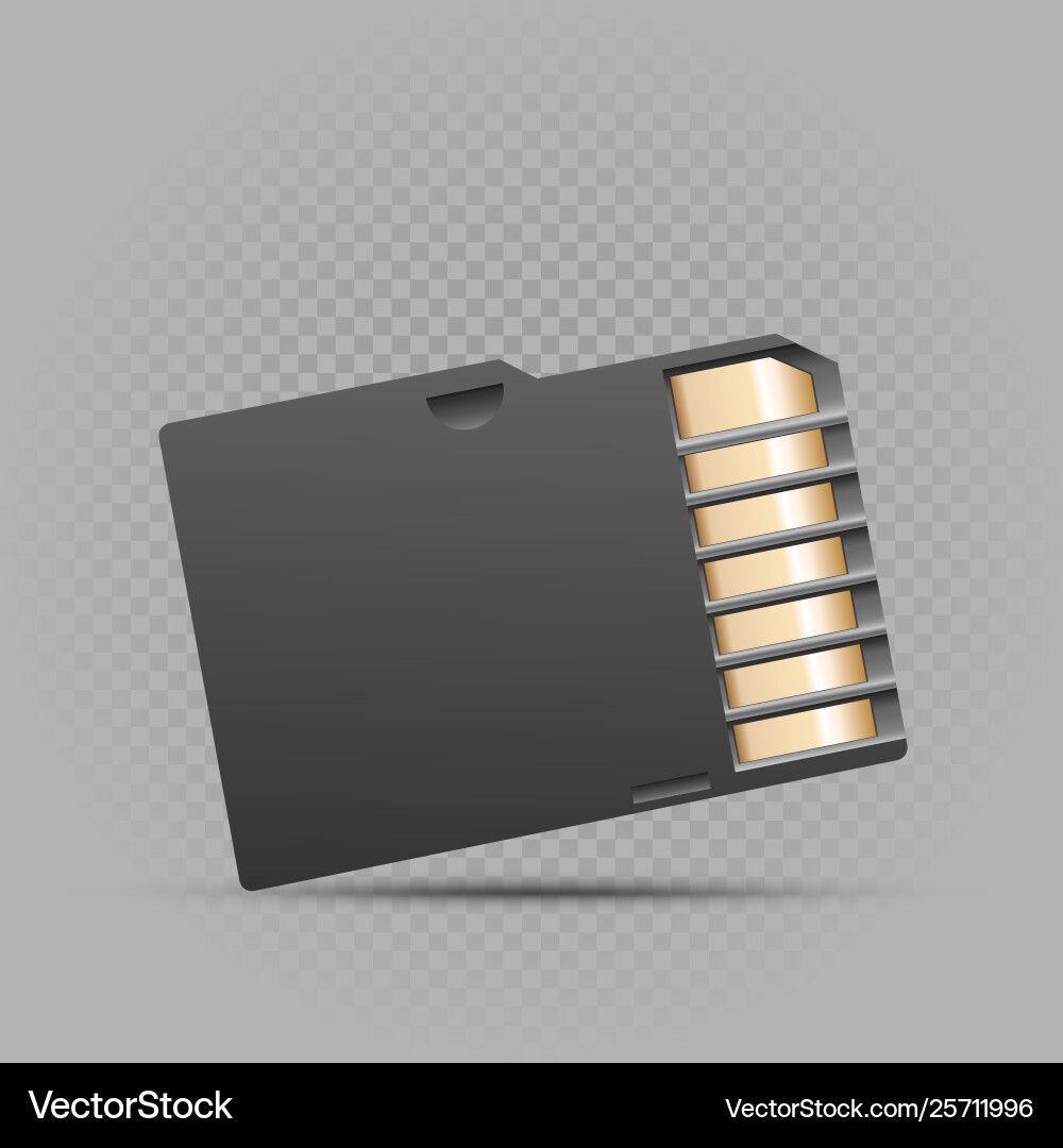 Mini memory card on gray background Mini memory card on gray background vector image