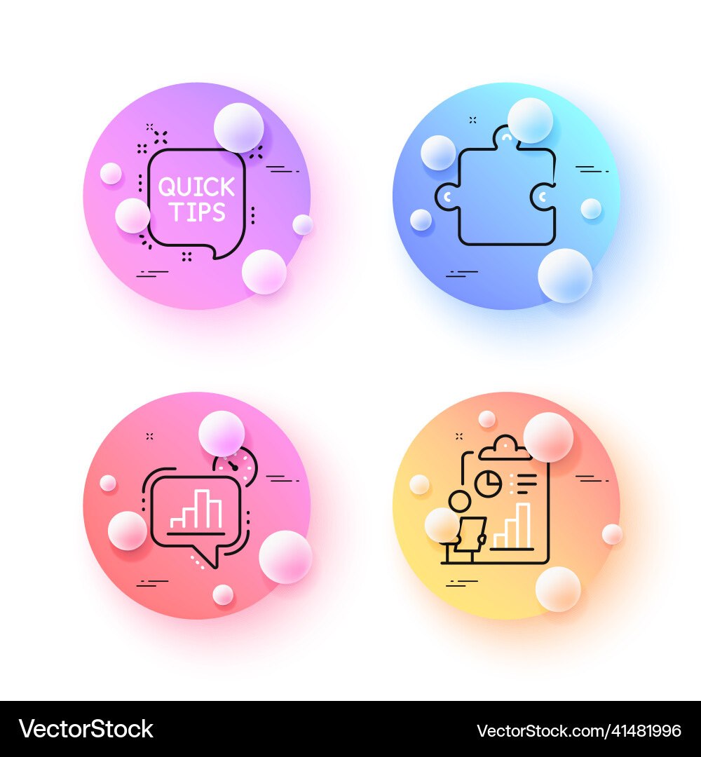 Report puzzle and statistics timer minimal line Vector Image