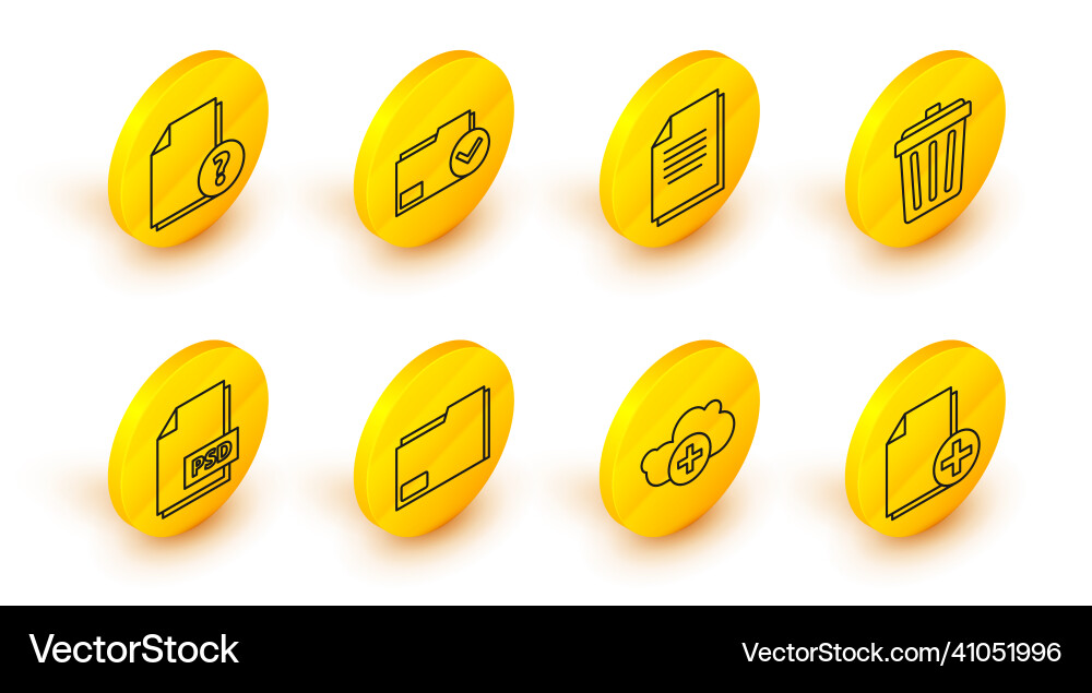 Set line add new file cloud document folder psd Set line add new file cloud document folder psd vector image