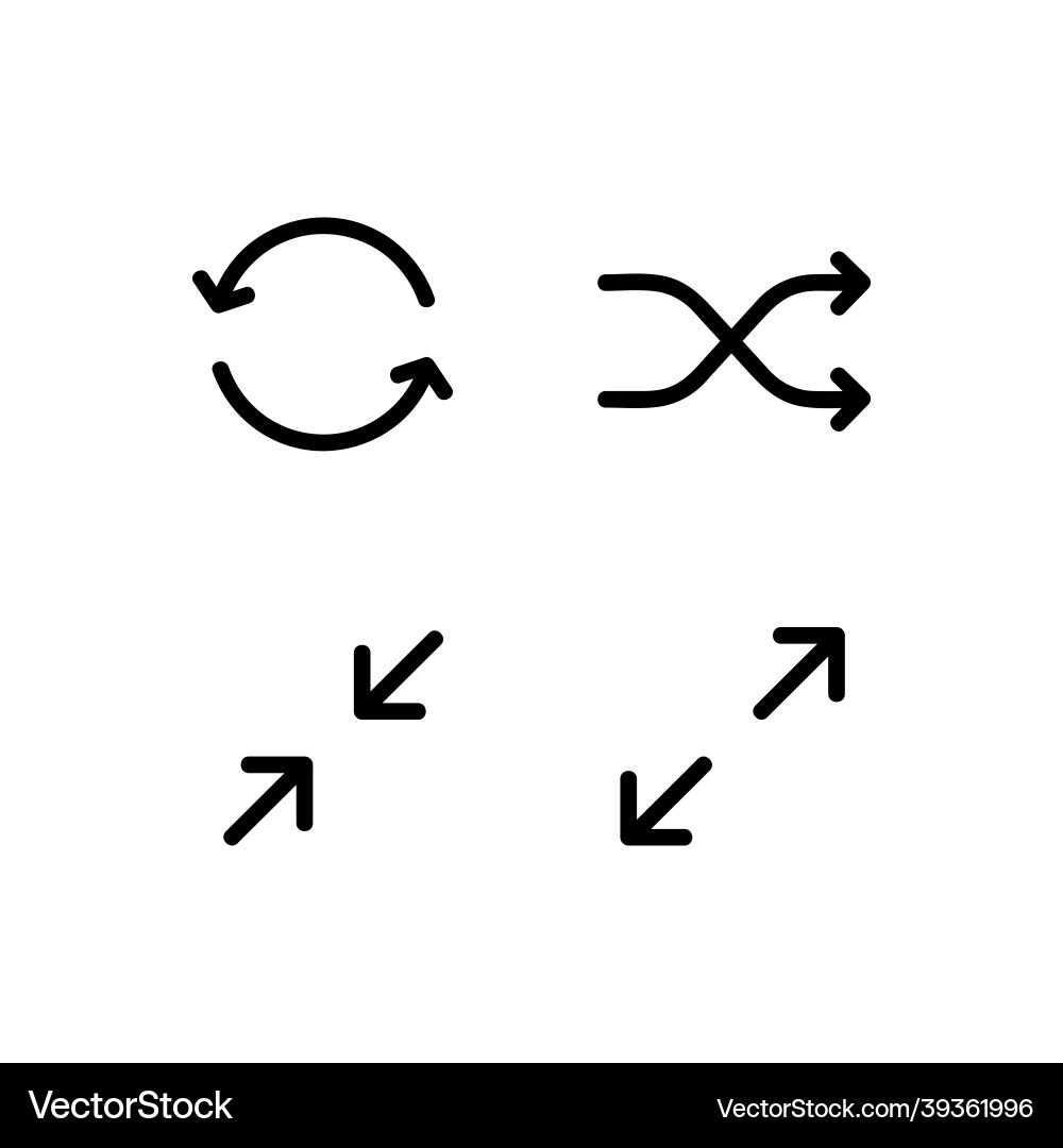 Set of linear arrow icon design collection vector image