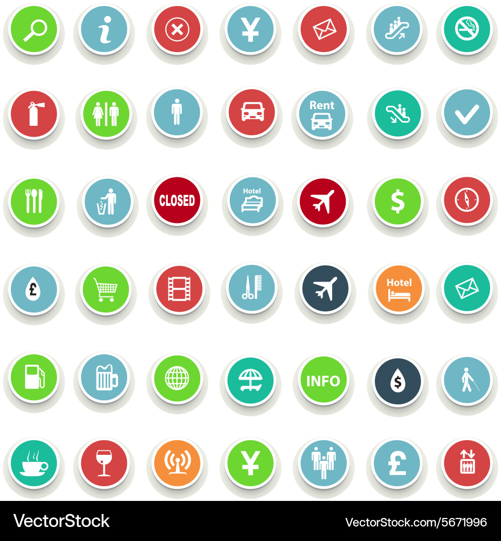 Set of round icons information Vector Image