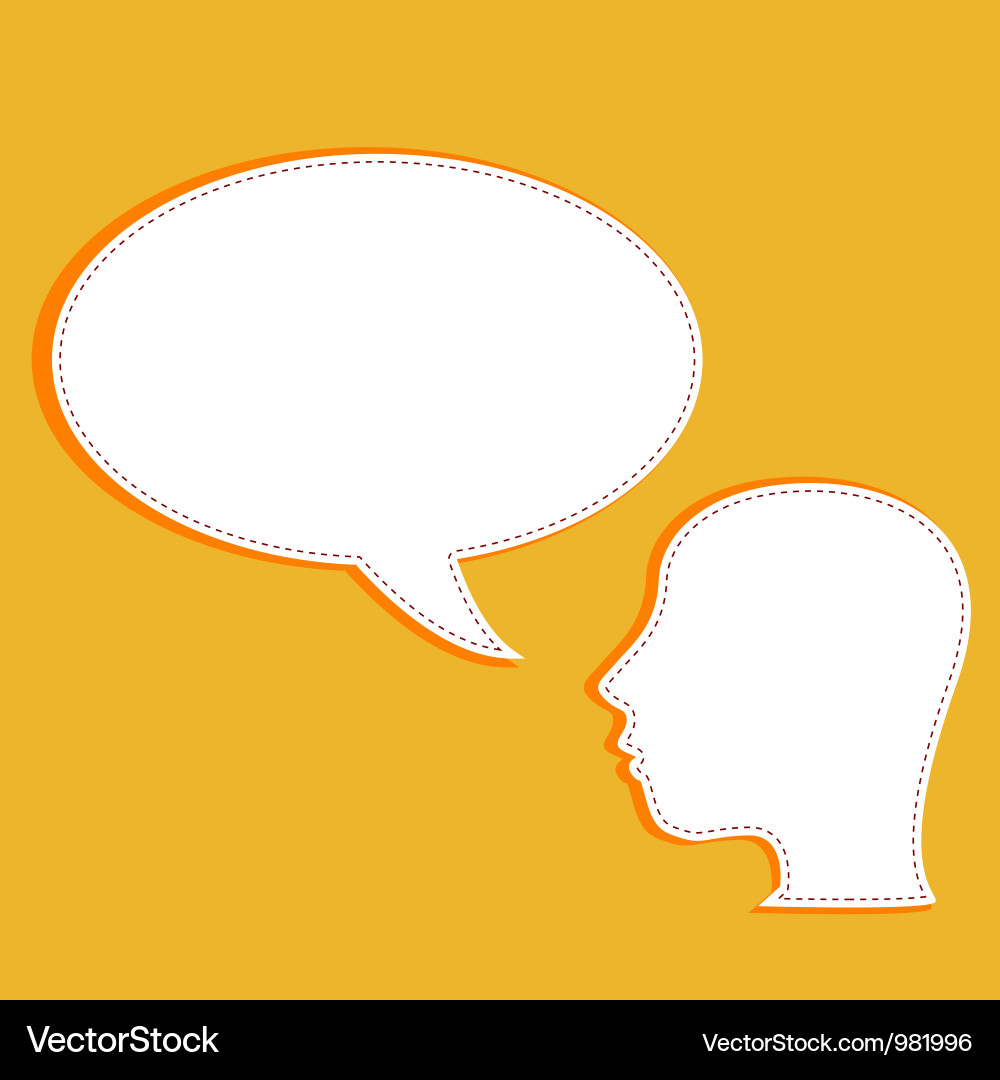 Talking Head with Speech Bubble Vector Image