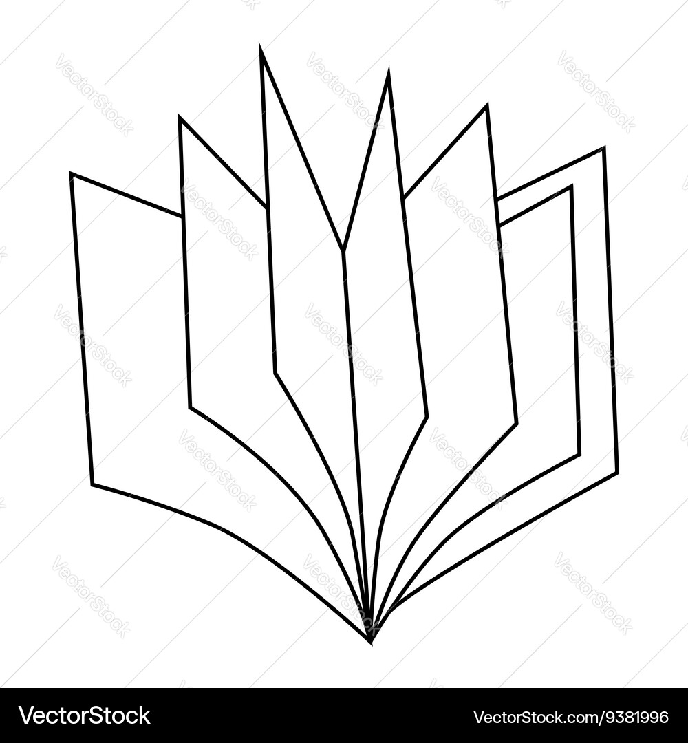Thin book icon outline style vector image