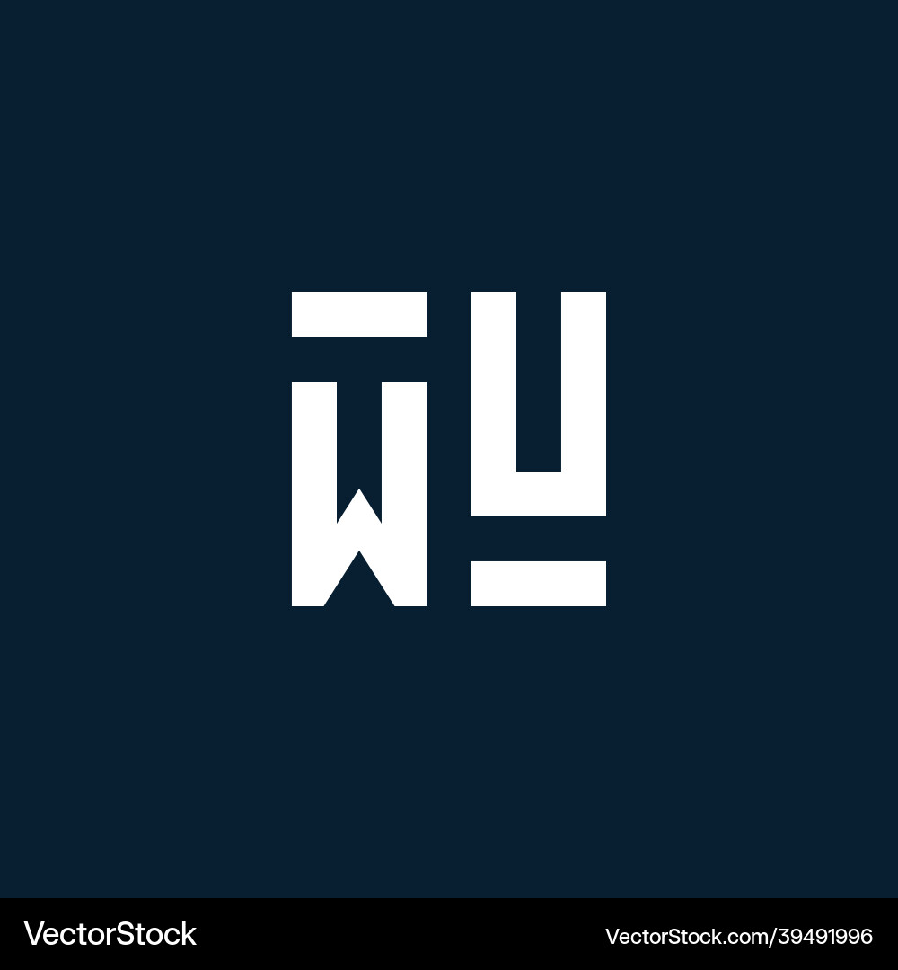 Wu initial monogram logo with geometric style Wu initial monogram logo with geometric style vector image