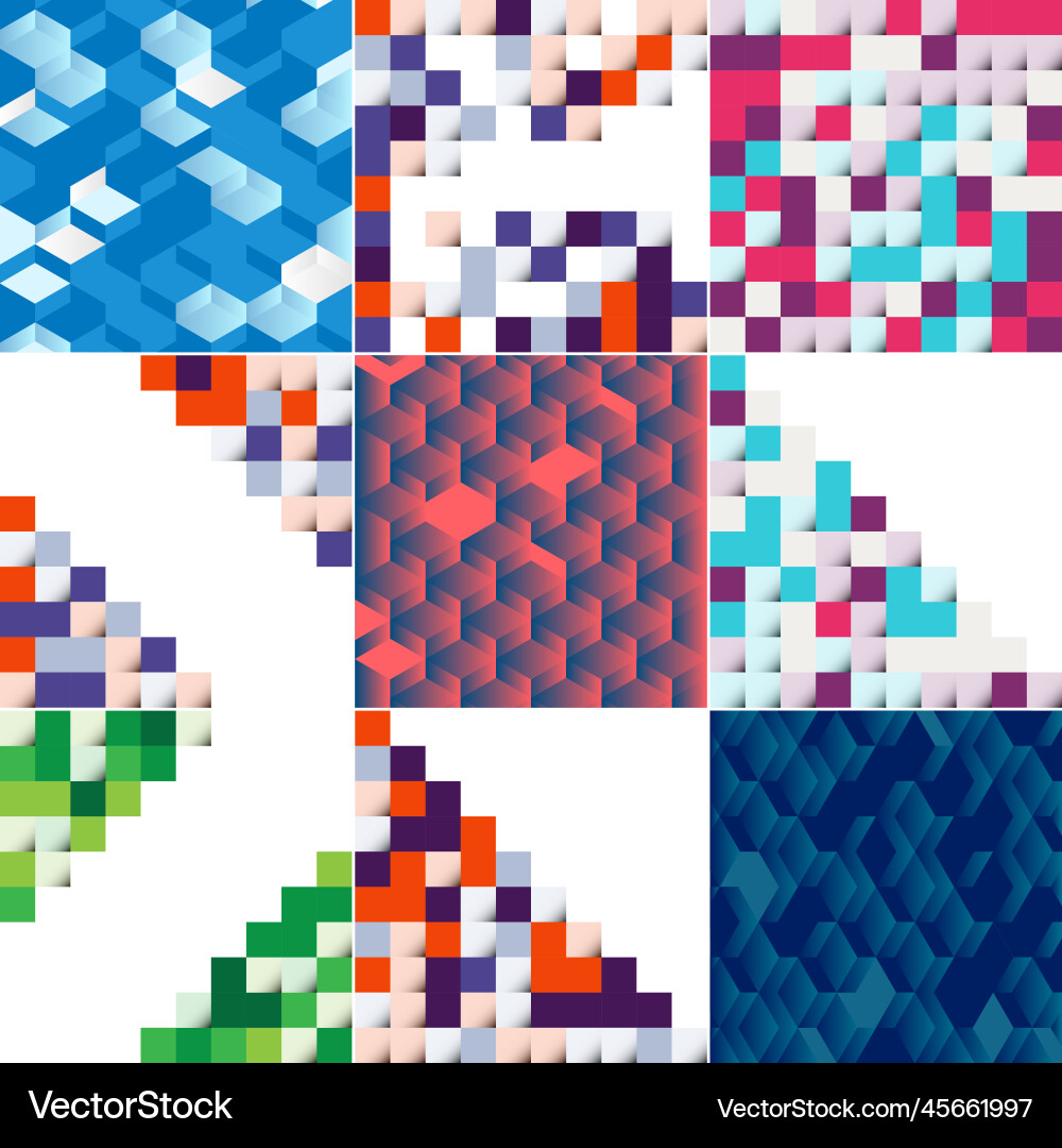 Blue mosaic pattern with a color gradient Blue mosaic pattern with a color gradient Vector Image
