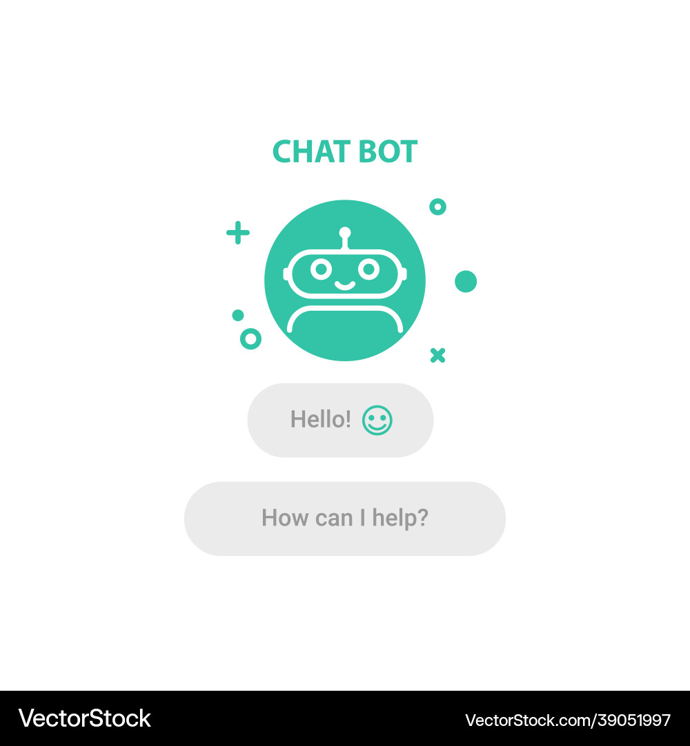 Chat bot logo design concept ui ux element Chat bot logo design concept ui ux element vector image