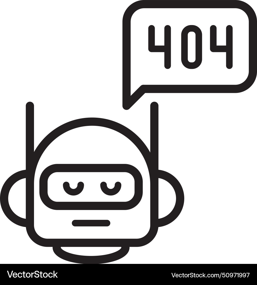 Chatbot error in service vector image