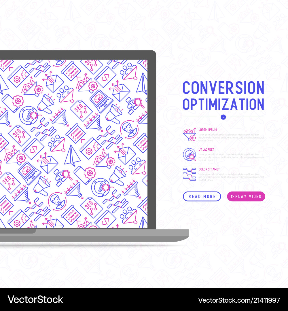 Conversion optimization concept Conversion optimization concept vector image