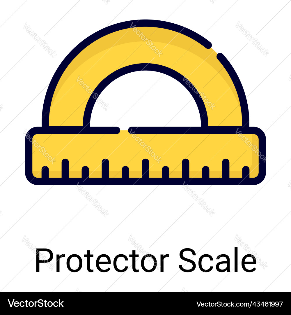Curve ruler color line icon isolated on white Vector Image