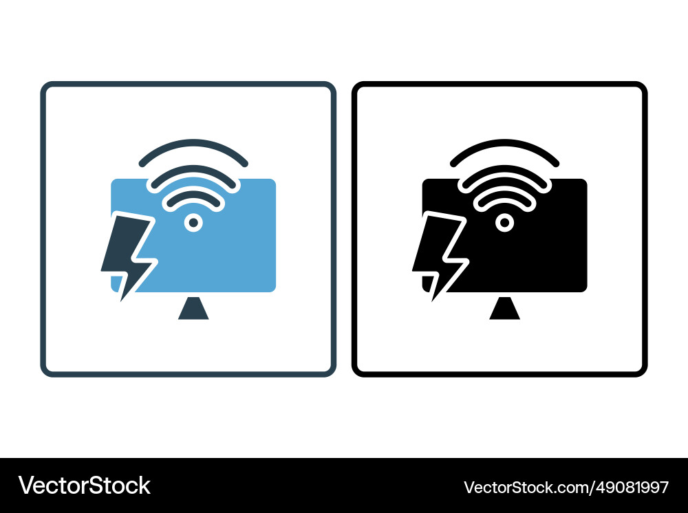 Fast internet icon computer with wifi vector image
