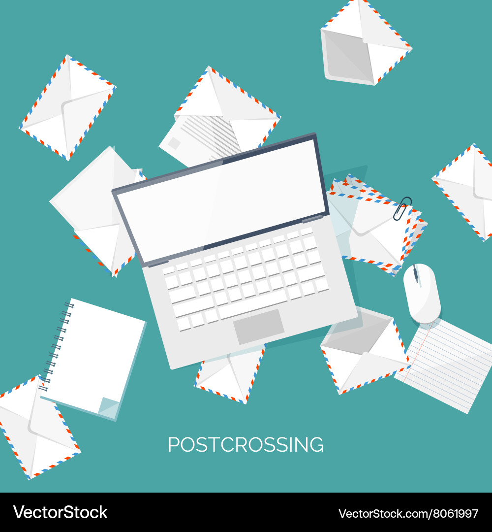 Flat background with envelope Vector Image