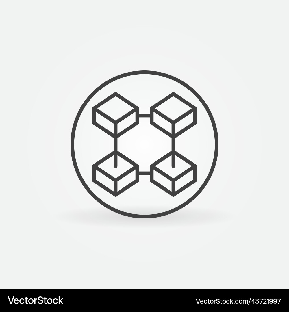 Four connected blocks in circle - blockchain Four connected blocks in circle - blockchain vector image