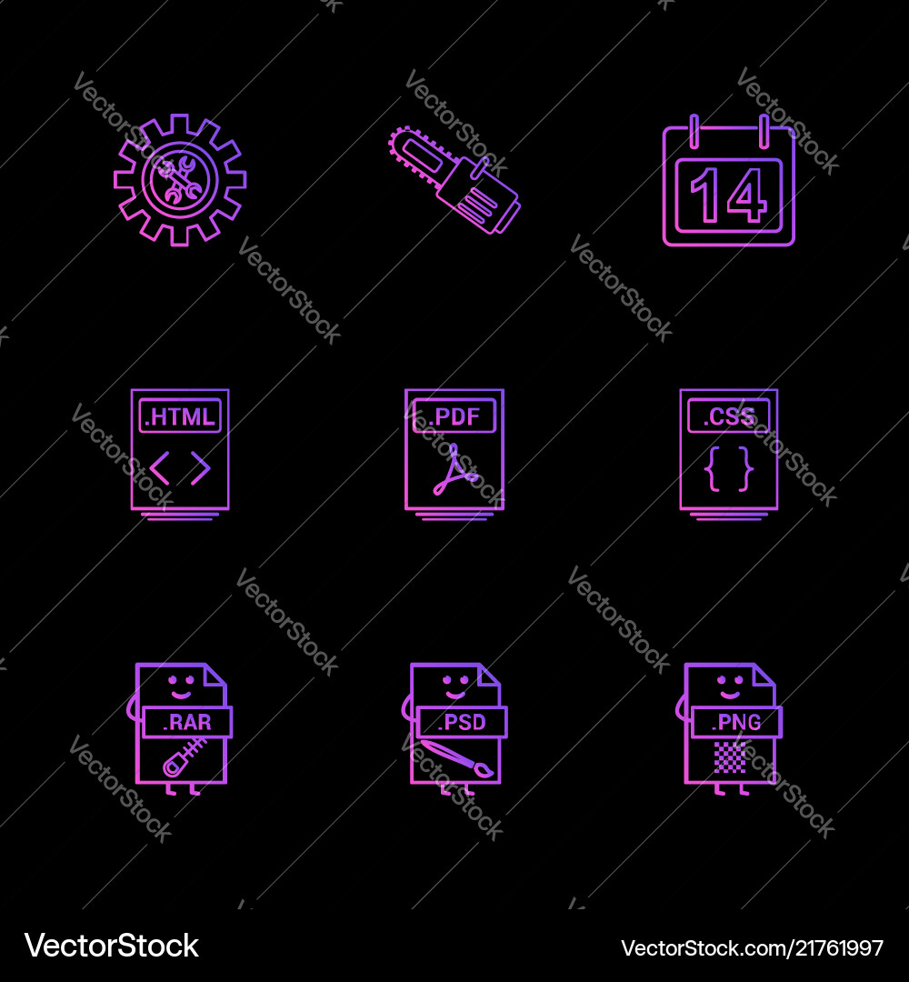 Gear cutter calender html file pdf css Vector Image