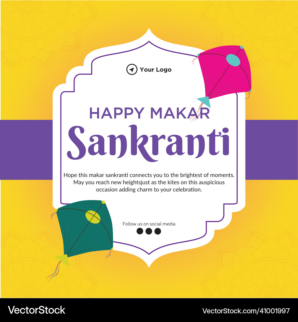 Happy makar sankranti banner design vector image