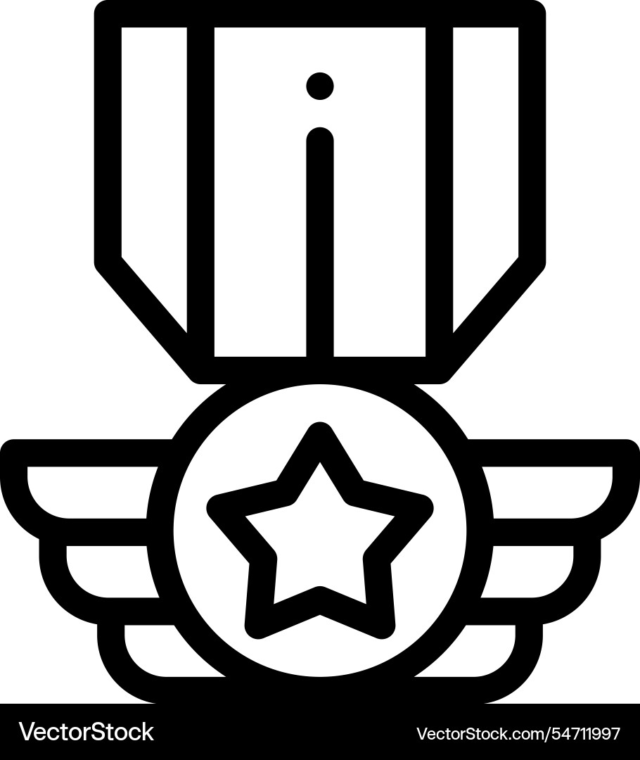 Medal icon thin linear style design isolated Vector Image