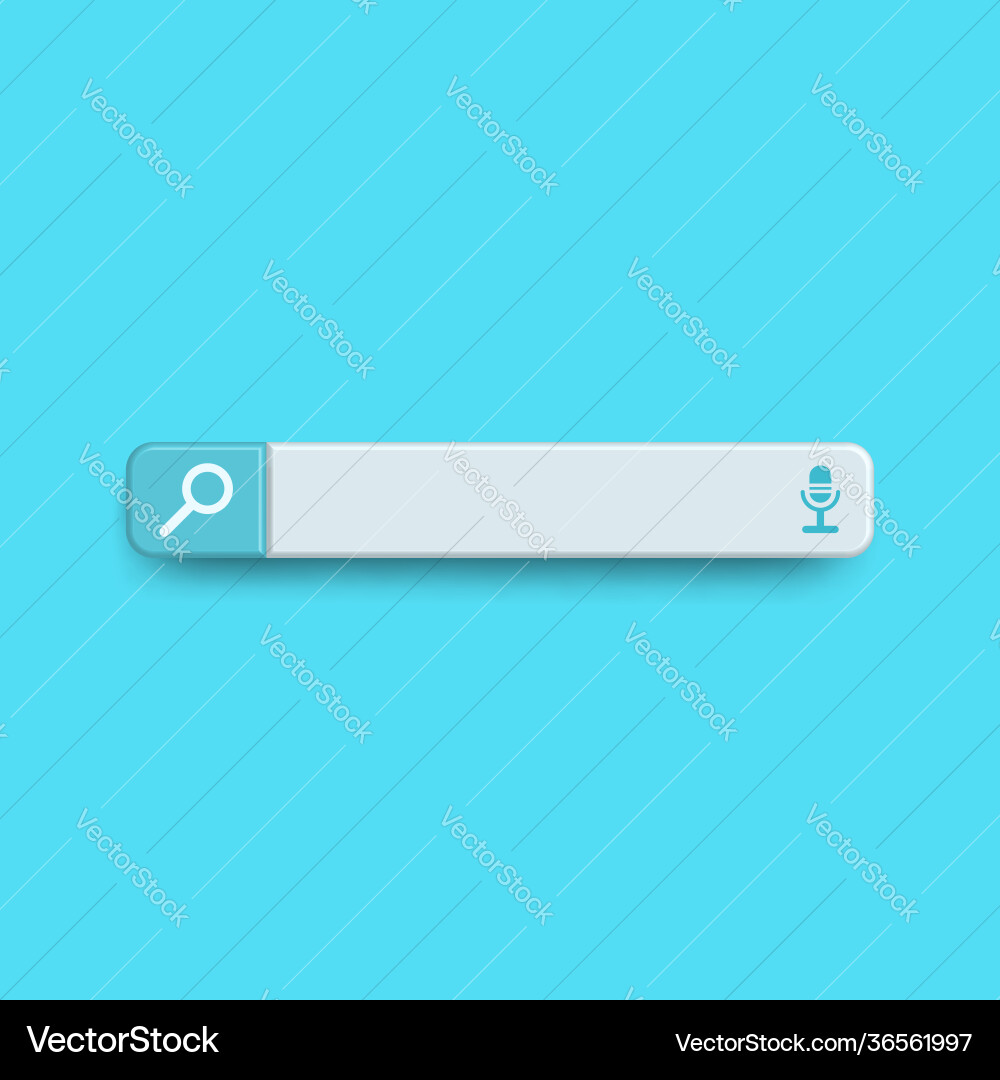 Minimal blank search bar with voice command vector image