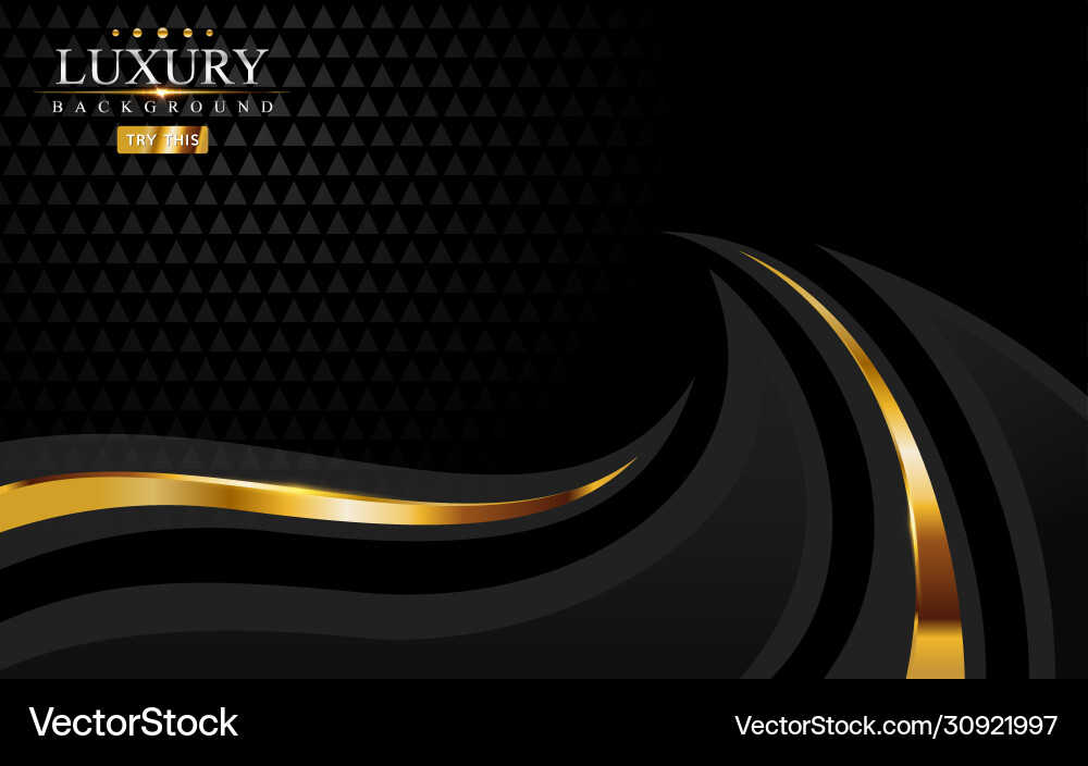 Modern black luxury background with golden lines vector image